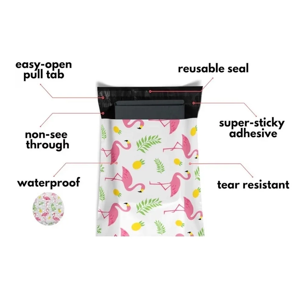 Flamingo Pineapple Mailer Shipping Bags 20 - 10x13 inch‎ Reusable Waterproof